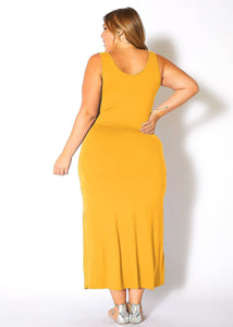 Bellatrix Plus Size Round Neck Sleeveless Maxi Dress