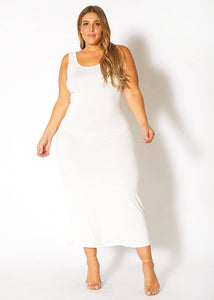 Bellatrix Plus Size Round Neck Sleeveless Maxi Dress