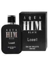 Load image into Gallery viewer, LAZELL AQUA HIM BLACK FOR MEN EDT 100 ML 3.4 OZ Perfume