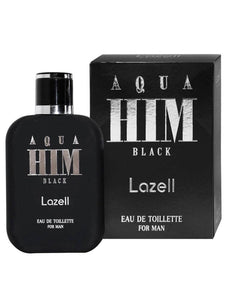 LAZELL AQUA HIM BLACK FOR MEN EDT 100 ML 3.4 OZ Perfume