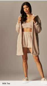 Cozy fleece 3-piece  Cardigan Pajama Set