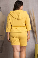 Load image into Gallery viewer, MUSTARD SWEATSHIRT PLUS SIZE HOODIES SET