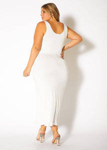 Bellatrix Plus Size Round Neck Sleeveless Maxi Dress