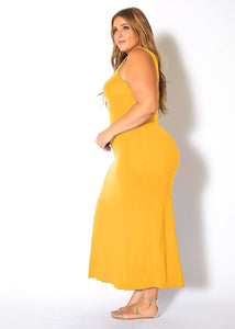 Bellatrix Plus Size Round Neck Sleeveless Maxi Dress