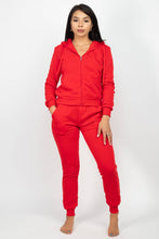 Load image into Gallery viewer, 2BFREE FLEECE ZIP UP FUR TRIM HOOD SWEATSUIT