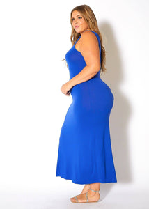 Bellatrix Plus Size Round Neck Sleeveless Maxi Dress