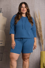 Load image into Gallery viewer, BLUE SWEATSHIRT PLUS SIZE HOODIES SET