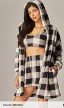 Load image into Gallery viewer, Cozy fleece 3-piece  Cardigan Pajama Set