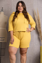 Load image into Gallery viewer, MUSTARD SWEATSHIRT PLUS SIZE HOODIES SET