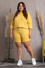 Load image into Gallery viewer, MUSTARD SWEATSHIRT PLUS SIZE HOODIES SET