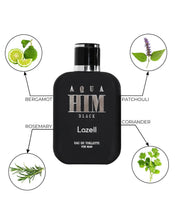 Load image into Gallery viewer, LAZELL AQUA HIM BLACK FOR MEN EDT 100 ML 3.4 OZ Perfume