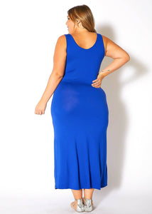 Bellatrix Plus Size Round Neck Sleeveless Maxi Dress