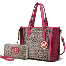 Load image into Gallery viewer, Lizza Croco Embossed Tote Handbag by Mia K